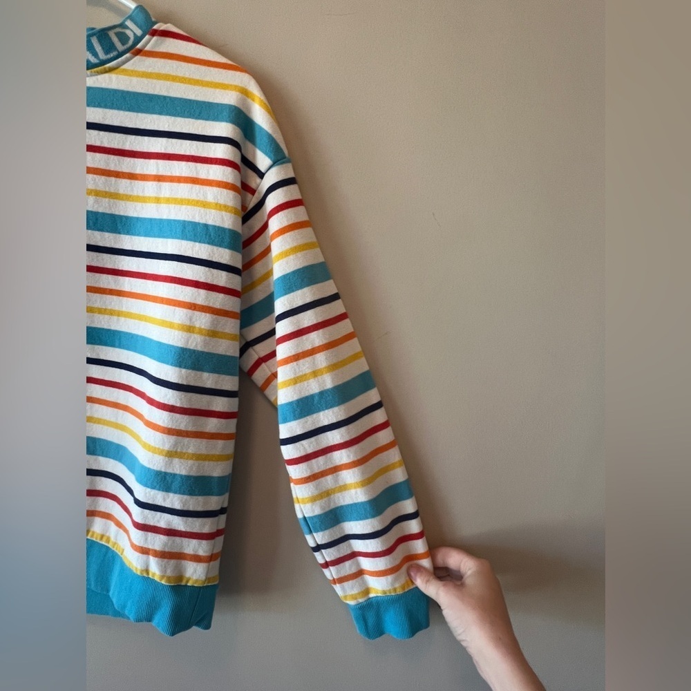 FINAL PRICE Aldi Stores Striped Crewneck Sweatshirt - Picture 3 of 7